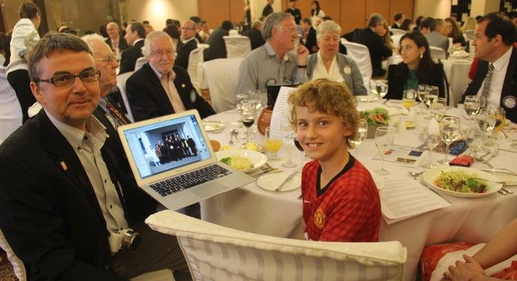 Young Mac Millar at a Rotary event connected to the North Korea delivery