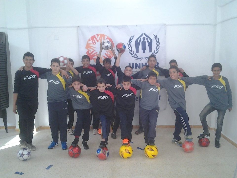 Soccer balls being delivered for Syrian children